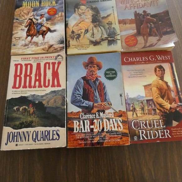 Lot Of 9 Vintage Western Paperback Books Various Authors - Picture 4 of 8